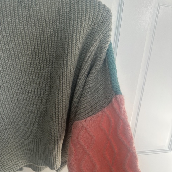 Originality Button Up Color Blocked Textured Spring Sweater - Size Large - NWT - Picture 3 of 5